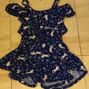 Blue unicorn romper